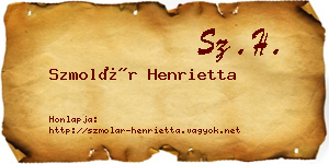 Szmolár Henrietta névjegykártya