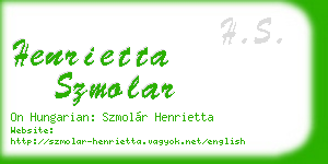henrietta szmolar business card