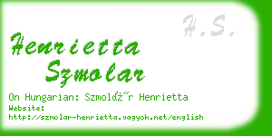 henrietta szmolar business card